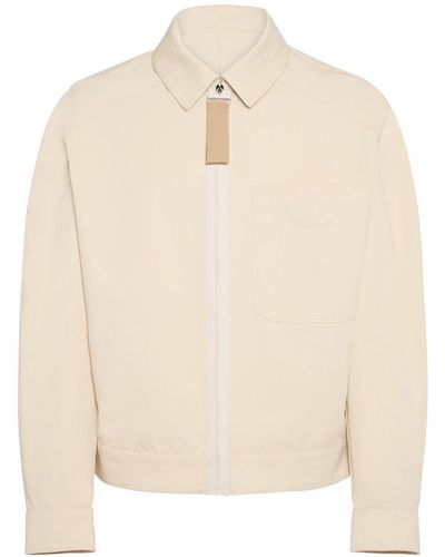 Jacquemus Le Blouson Linu Boxy-fit Cotton And Linen-blend Jacket - Natural