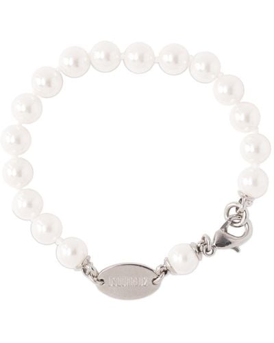 DSquared² Bracelet chaîne en fausses perles - Blanc