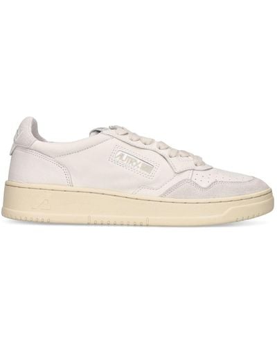 Autry Open Leather Low Sneakers - Natural