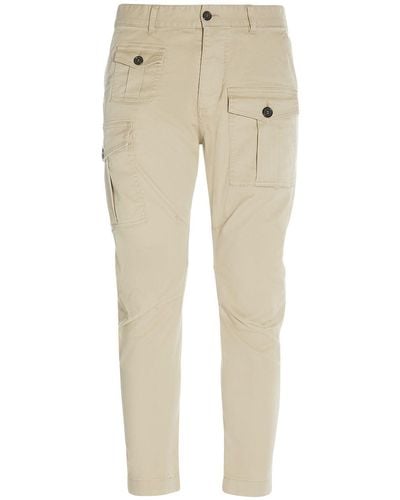 DSquared² Sexy Cargo Stretch Cotton Trousers - Natural