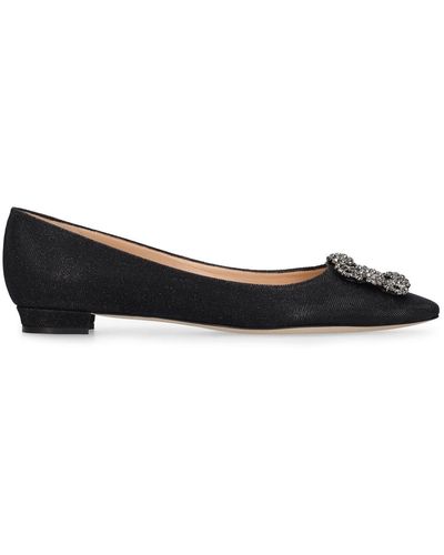 Manolo Blahnik Scarpe basse hangisi in lurex 10mm .5 - Nero