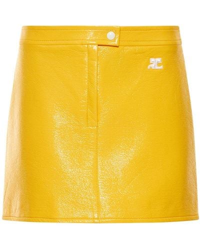 Courreges Vinyl Mini Skirt - Yellow