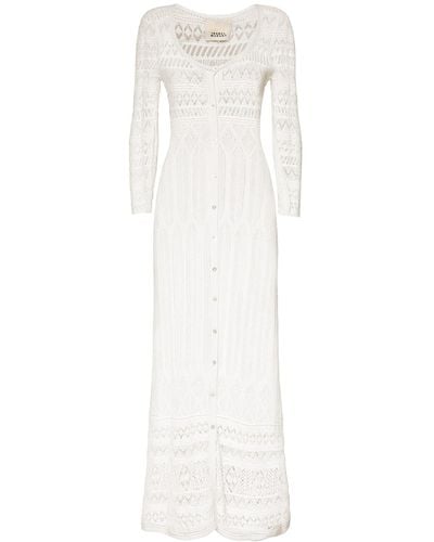 Isabel Marant Atedy Cotton Crochet Long Dress - White