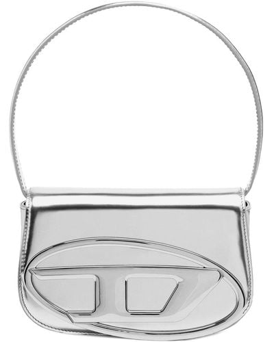 DIESEL 1Dr Mirror Leather Shoulder Bag - Gray