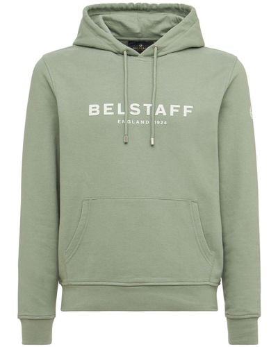 Belstaff Kapuzensweatshirt Aus Baumwolle Mit Logo - Grün
