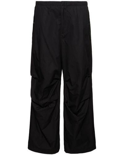 Jil Sander Pantaloni loose fit trousers in cotone washed - Nero