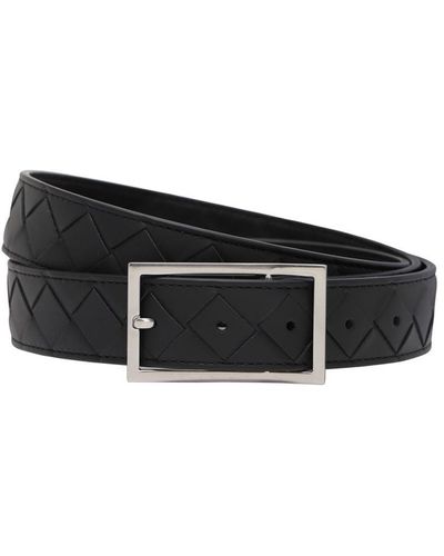 Bottega Veneta 3cm Intrecciato Leather Belt - Black