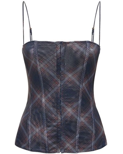 WeWoreWhat Top corsetto stampato - Blu