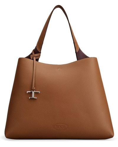 Tod's Shopping Leather Shoulder Bag - Brown