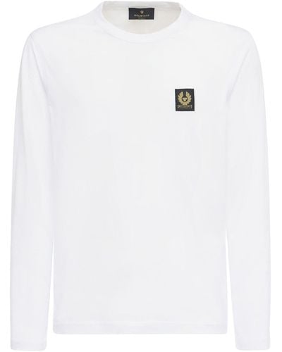 Belstaff T-shirt Aus Baumwolle Mit Logopatch - Weiß
