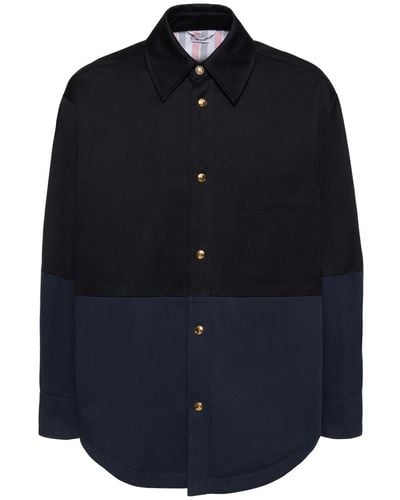 Thom Browne Oversized Jacke Aus Baumwolle - Blau