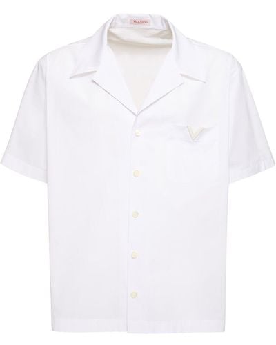 Valentino Kurzärmeliges Shirt Aus Baumwolle - Weiß