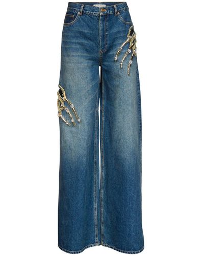 Area Claw Cut Wide-leg Jeans - Blue