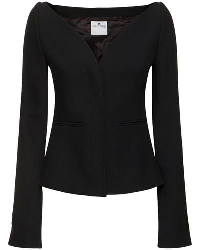 Courreges Ellipse Heritage Crepe Tailored Jacket - Black