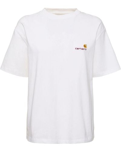 Carhartt T-shirt Aus Baumwolljersey "american Script" - Weiß