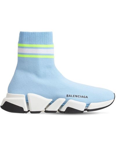 Balenciaga Sneakers Speed 2.0 In Maglia 30mm - Blu