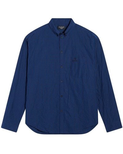 Balenciaga ラージフィットコットンシャツ - ブルー