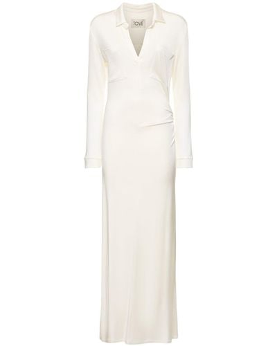 TOVE Iana Viscose Jersey L/s Long Dress - White