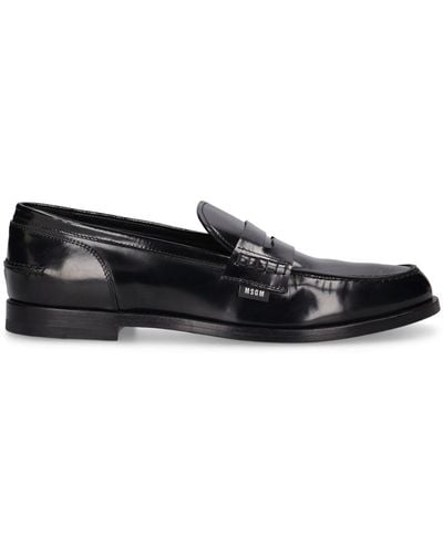 MSGM Leather Loafers - Black