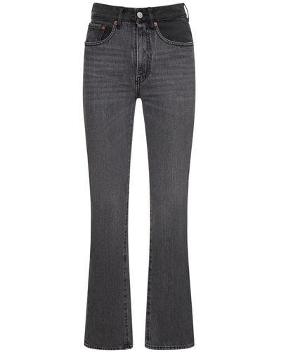 MM6 by Maison Martin Margiela Jeans dritti vita alta in cotone - Grigio