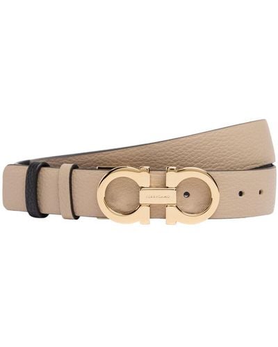 Ferragamo 2.5Cm Reversible Leather Belt - White
