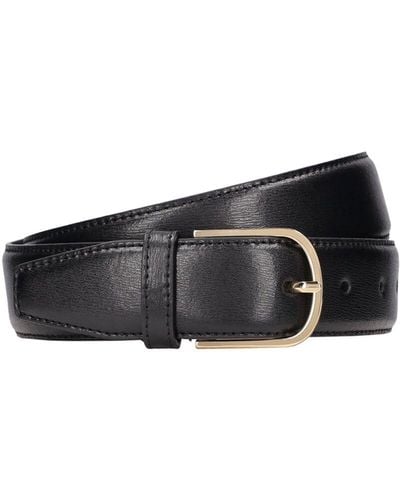 Totême Bold Palmellata Leather Belt - Black