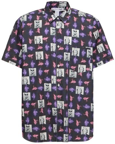 Comme des Garçons Andy Warhol コットンポプリンシャツ - ブルー