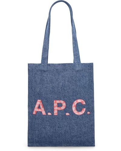 A.P.C. Lou Denim Tote Bag - Blue