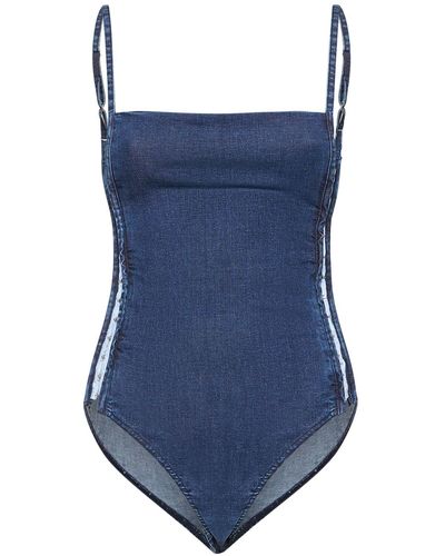Y. Project Sleeveless Bodysuit W/Hooks - Blue