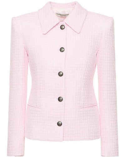 Alessandra Rich Sequined Tweed Single Breasted Jacket - Pink