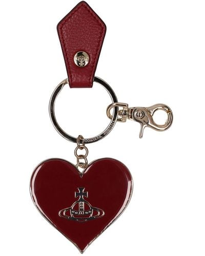 Vivienne Westwood Porte-clés avec miroir en cœur re-vegan - Rouge