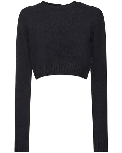 AURALEE: Black Crewneck Sweater