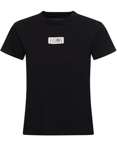 MM6 by Maison Martin Margiela Cotton Logo T-Shirt - Black
