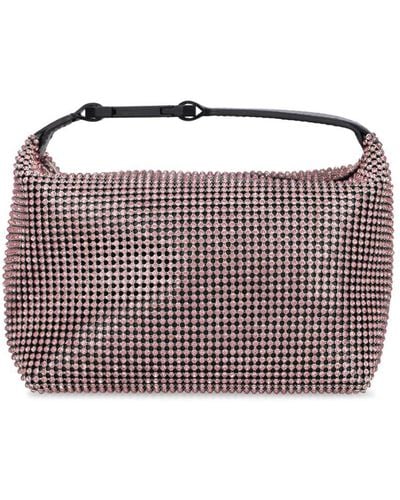 Eera Moon Leather & Crystal Top Handle Bag - Pink