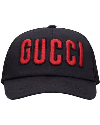 Gucci Gorra De Baseball De Algodón Con Logo - Rojo