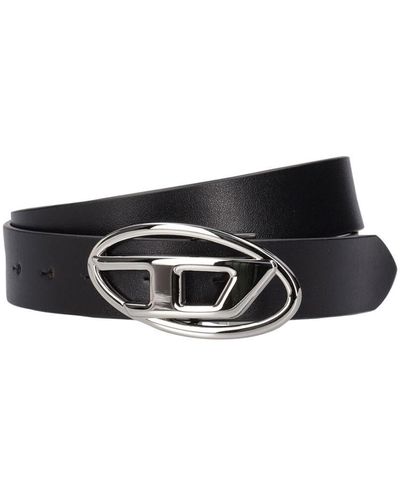 DIESEL 3Cm 1Dr Reversible Leather Belt - White