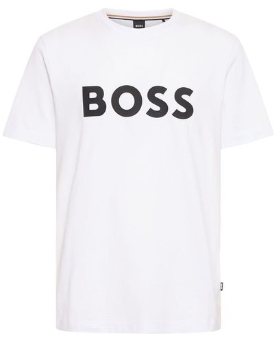 BOSS Tiburt 354 Logo Cotton T-shirt - White