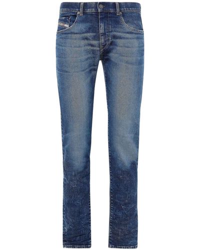 DIESEL 16,4cm Enge Jeans Aus Baumwolldenim "d- Strukt" - Blau