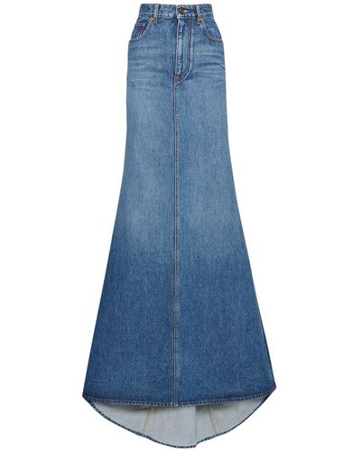 Valentino Long Denim Skirt - Blue