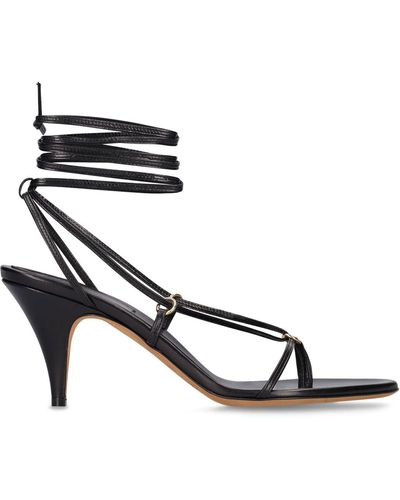 Khaite 75Mm Marion Leather Sandals - Black