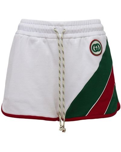 Gucci Shorts in jersey con web - Grigio