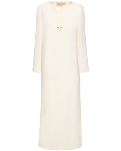 Valentino Robe longue en soie - Blanc