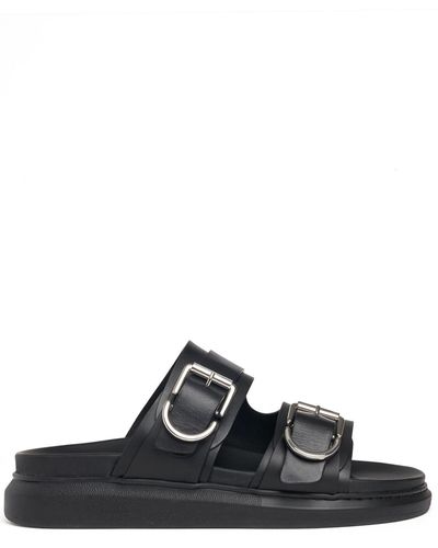 Alexander McQueen Hybrid Oversize Leather Sandals - Black