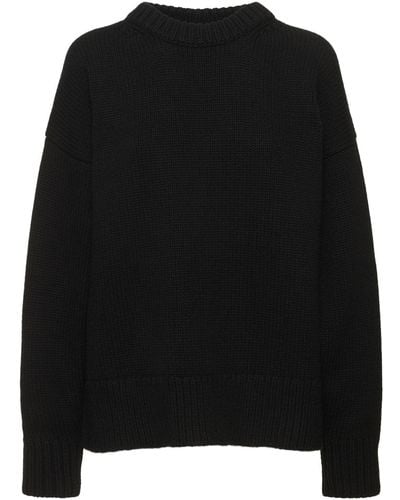 The Row Ophelia Wool & Cashmere Knit Jumper - Black