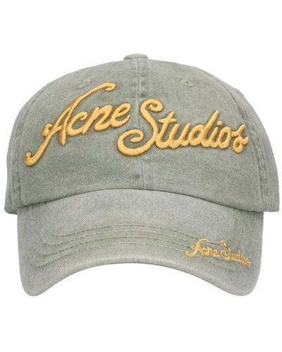 Acne Studios Cappello carliy in cotone / logo - Grigio
