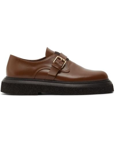 Max Mara 20Mm Urbanmonks Leather Lace-Up Shoes - Brown