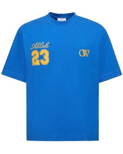 Off-White c/o Virgil Abloh T-shirt Aus Baumwolle "ow 23" - Blau