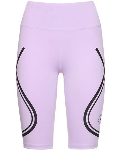 adidas By Stella McCartney High Waist Biker Shorts - Purple