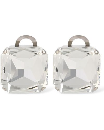 Moschino Still Life With Heart Crystal Earrings - White