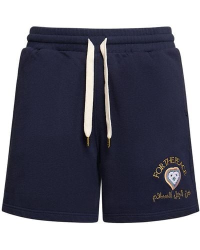 Casablancabrand For The Peace Cotton Sweat Shorts - Blue